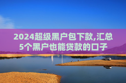 2024超级黑户包下款,汇总5个黑户也能贷款的口子