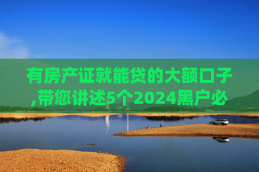 有房产证就能贷的大额口子,带您讲述5个2024黑户必下款的网贷app
